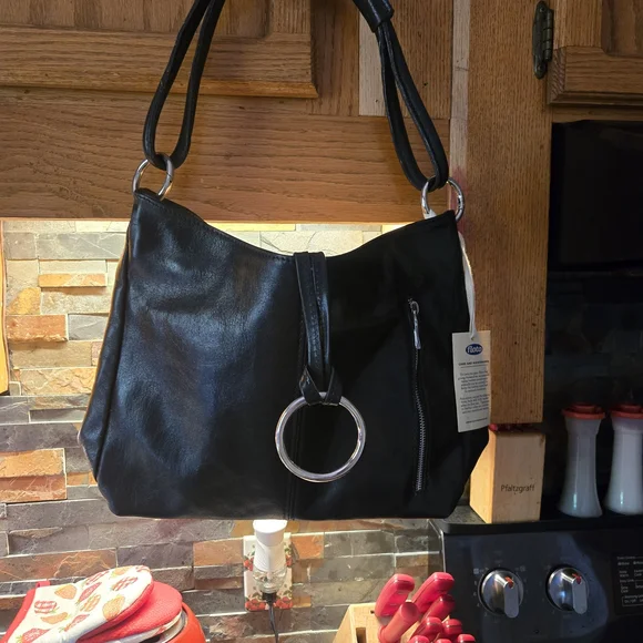 Floto Black Leather Tavoli Style NWT - Picture 10 of 11